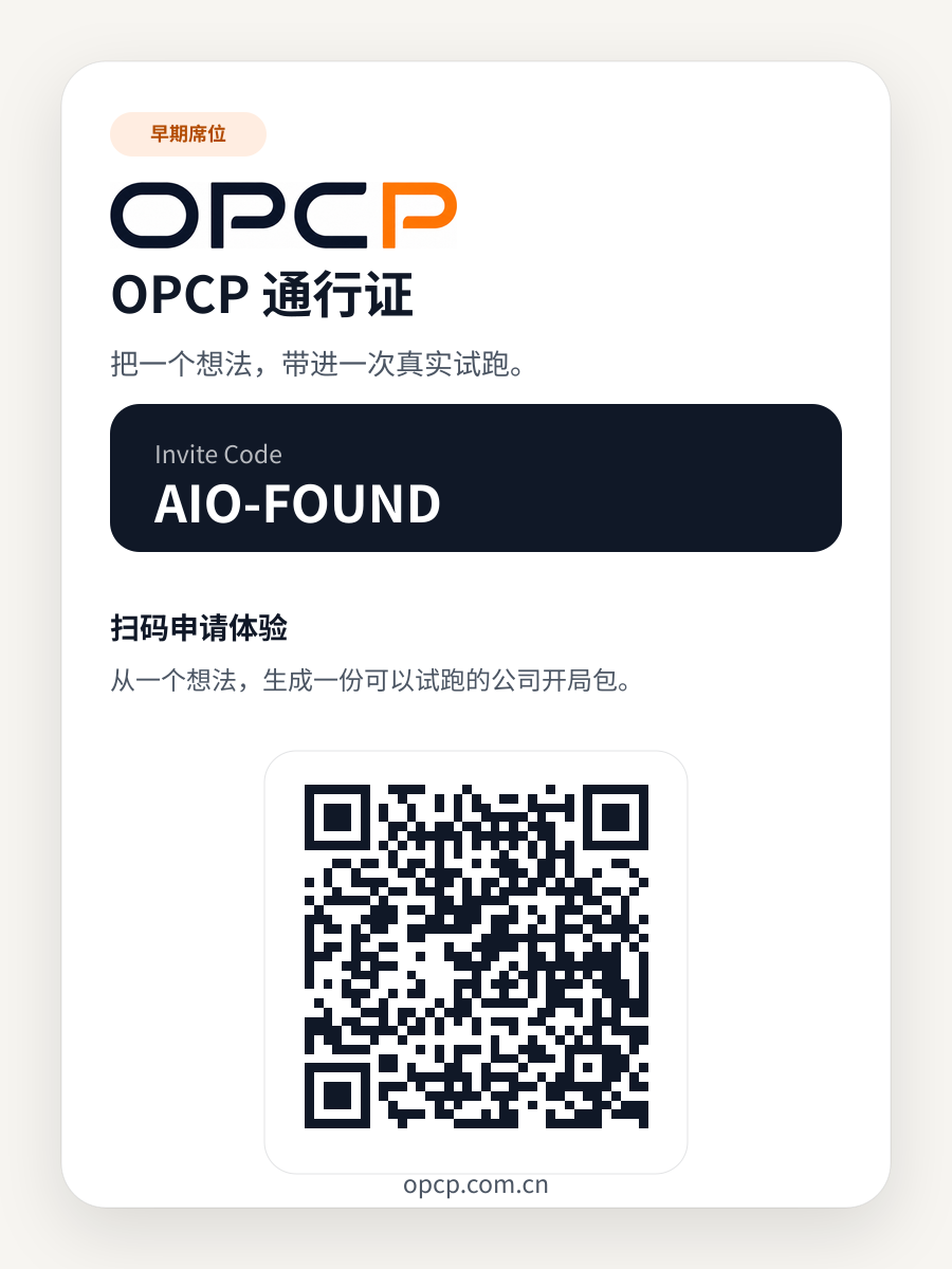 AIO-FOUND OPCP 通行证二维码海报